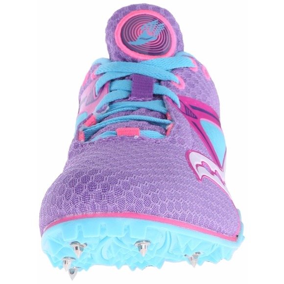 NIB! Saucony Velocity 5 Track Cleats 10188-3 Purple Pink Blue, Sz:10.5 (b23) - Picture 3 of 6
